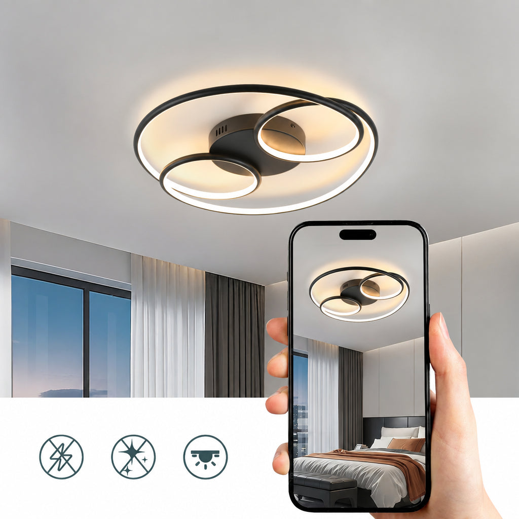 ORBA dimbare LED plafondlamp met ronde lichtvormen