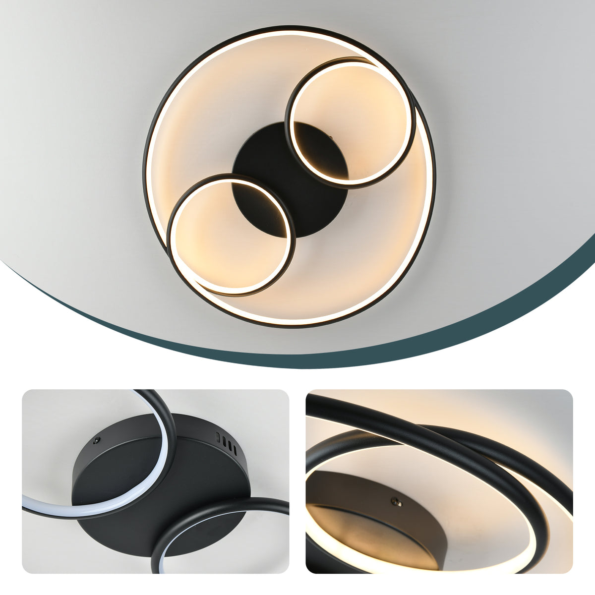 ORBA dimbare LED plafondlamp met ronde lichtvormen