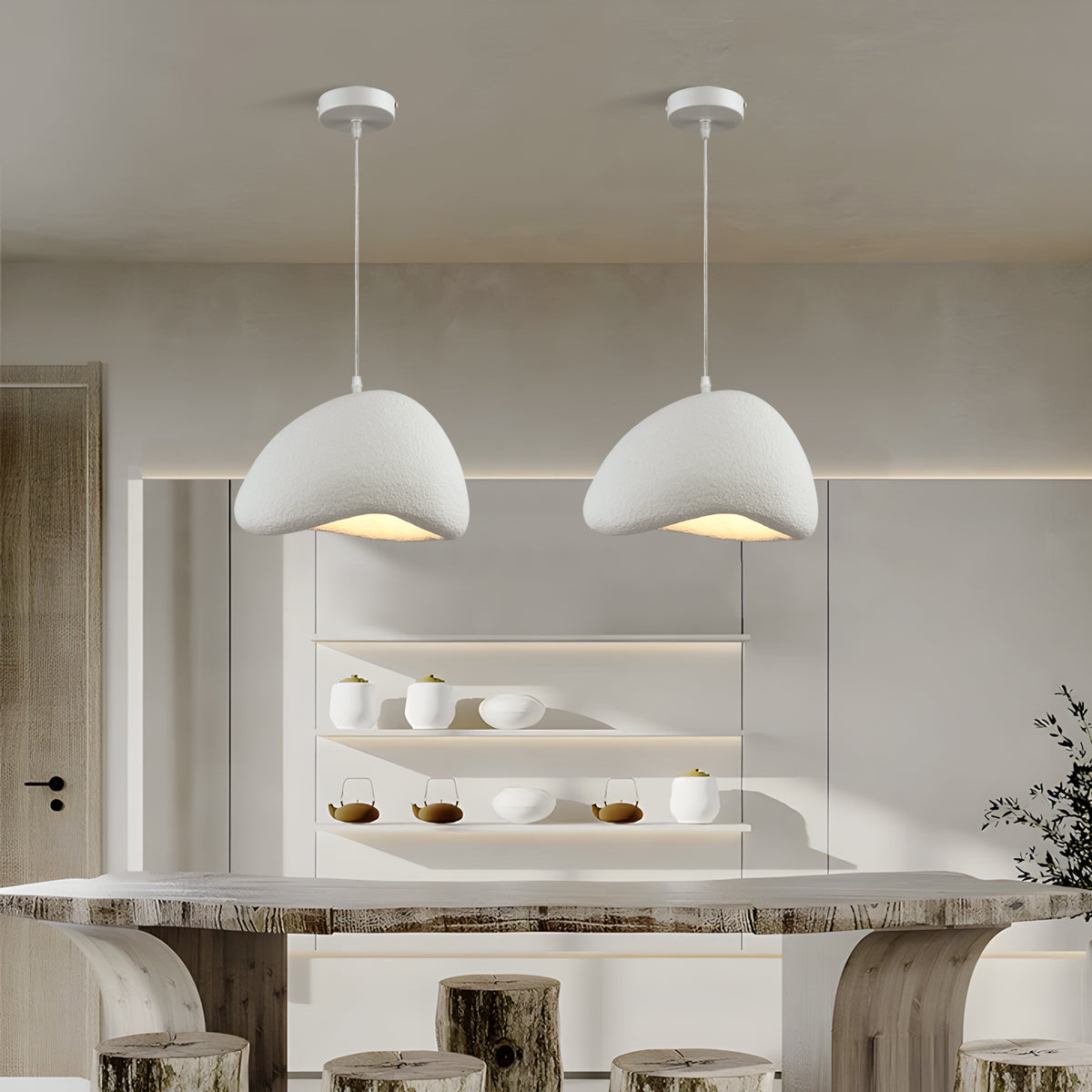 DUNA handgemaakte witte hanglamp