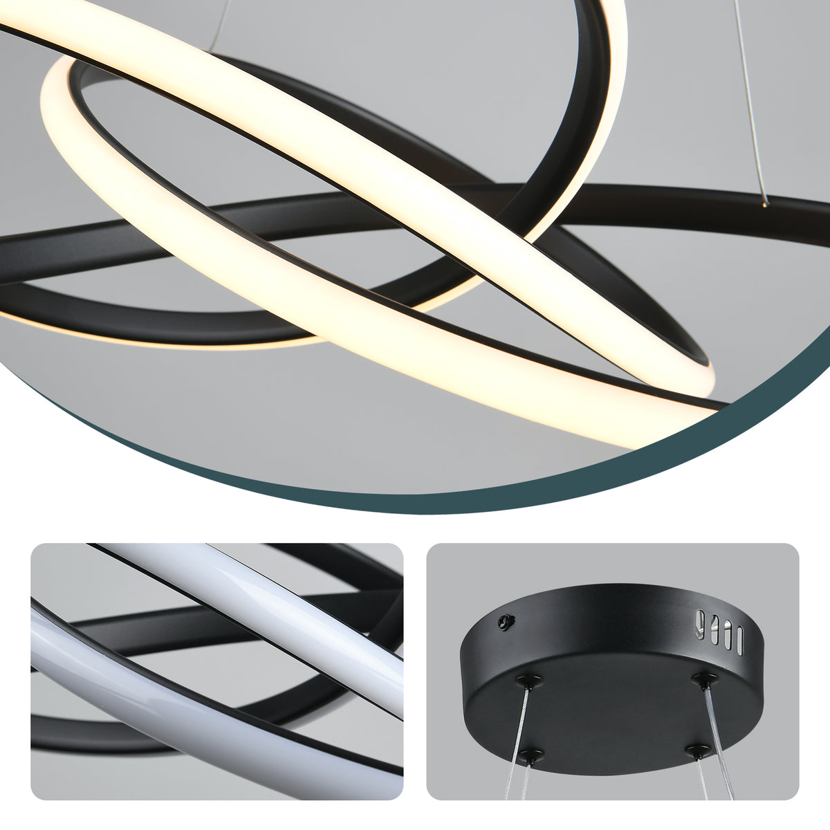 VIRA  dimbare LED hanglamp met gedraaide lussen