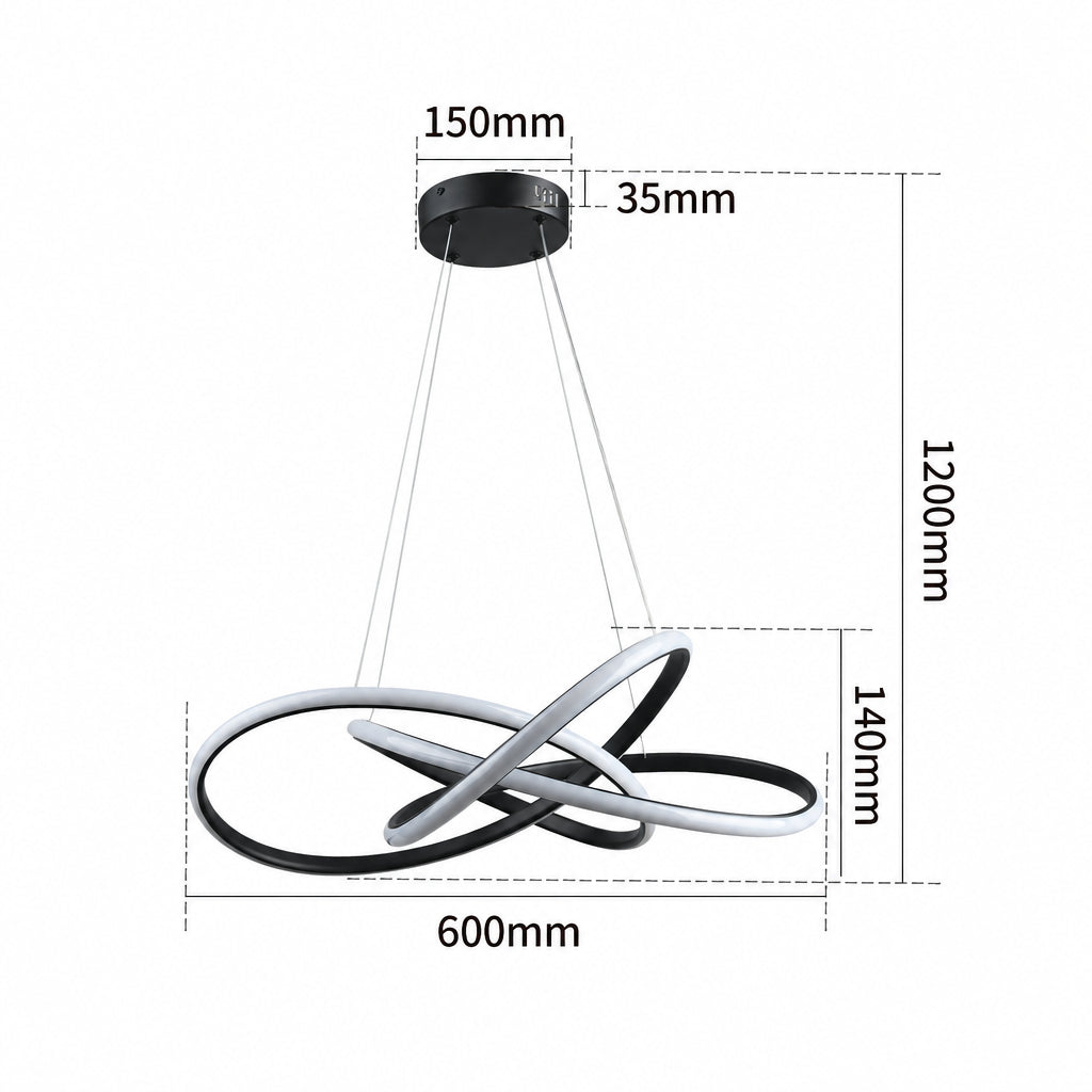 VIRA  dimbare LED hanglamp met gedraaide lussen