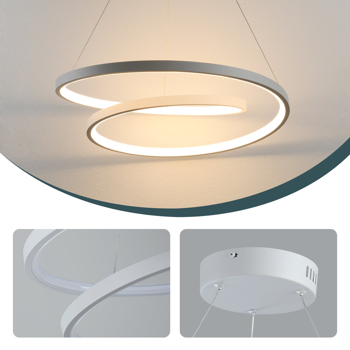 DUET dimbare LED hanglamp met dubbele ring