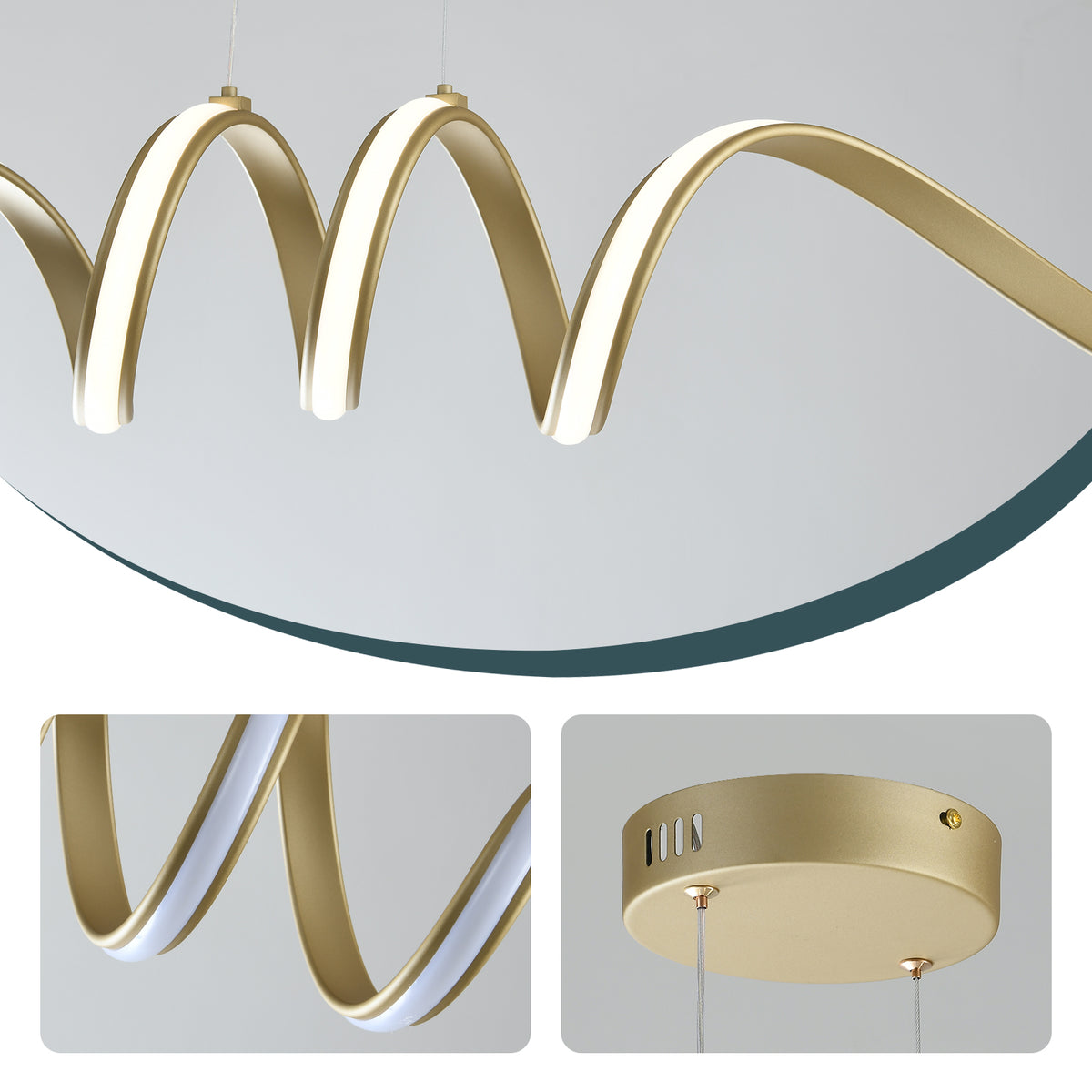 ONDRA dimbare LED hanglamp met golvende vorm