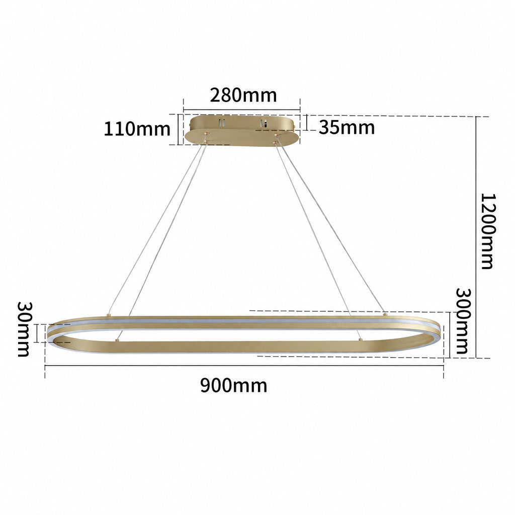 ELVA dimbare ovale LED hanglamp