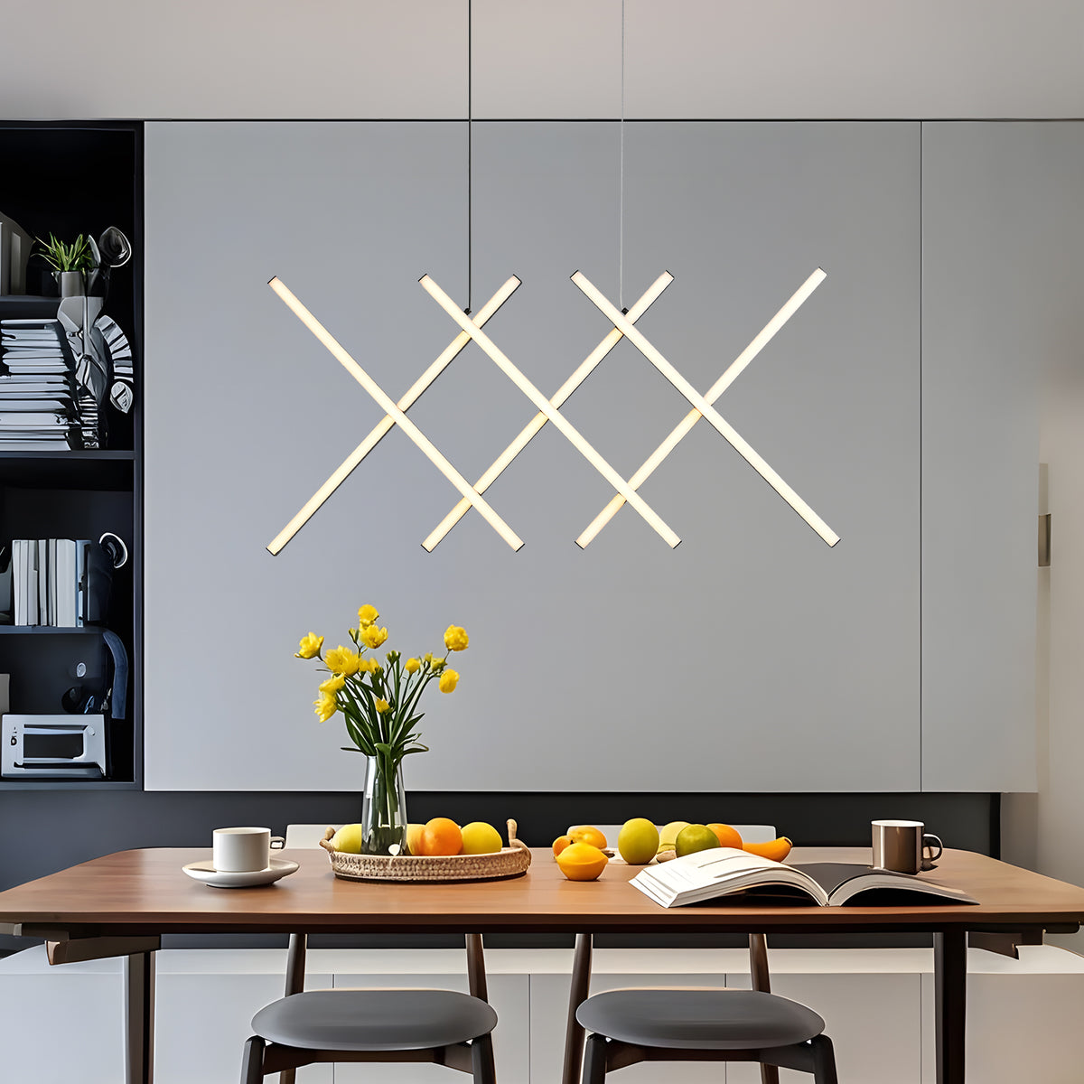 RASTER – Zwarte LED hanglamp met geometrisch design
