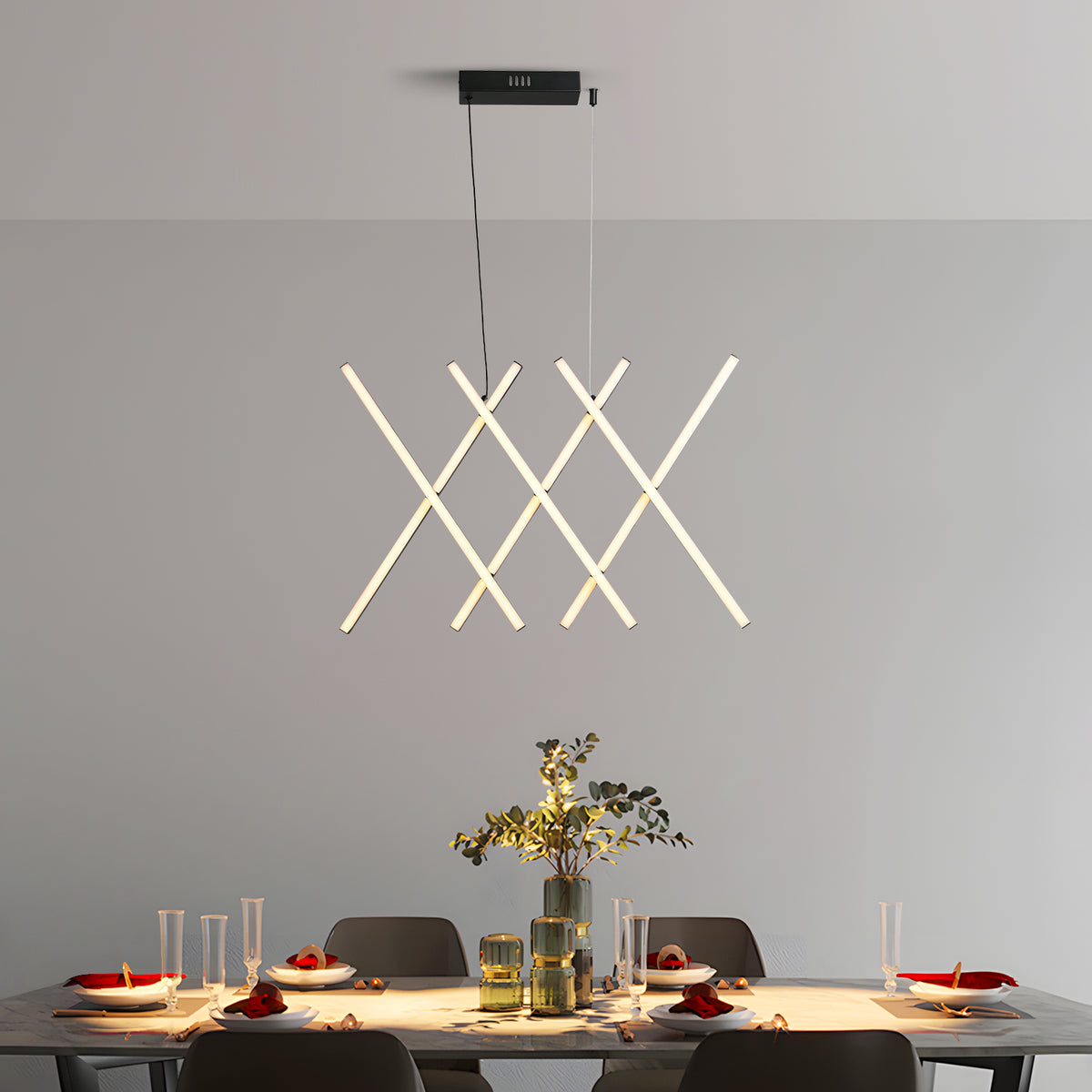 RASTER – Zwarte LED hanglamp met geometrisch design
