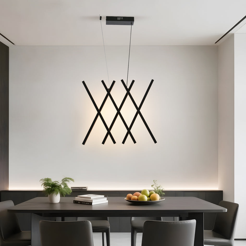 RASTER – Zwarte LED hanglamp met geometrisch design