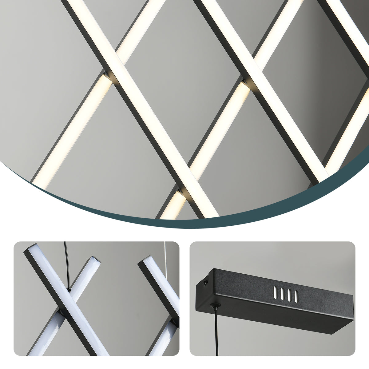 RASTER – Zwarte LED hanglamp met geometrisch design
