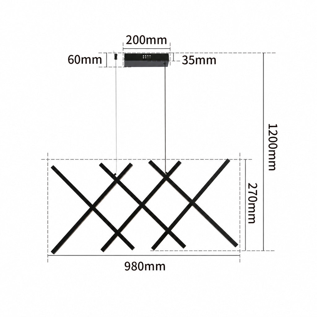 RASTER – Zwarte LED hanglamp met geometrisch design
