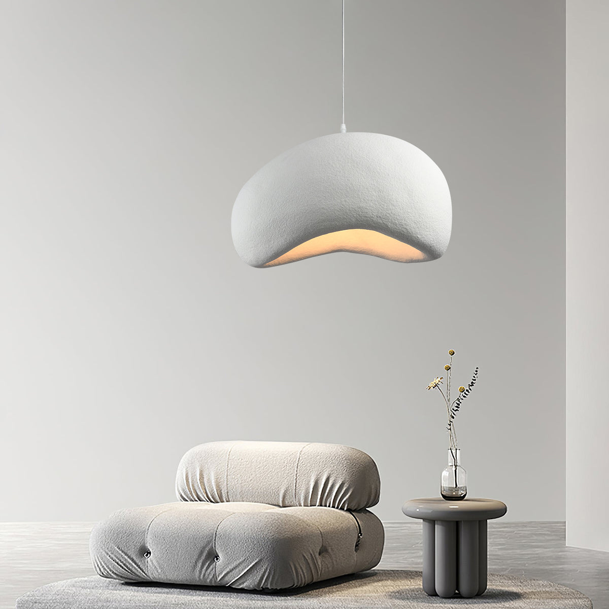 DUNA handgemaakte witte hanglamp