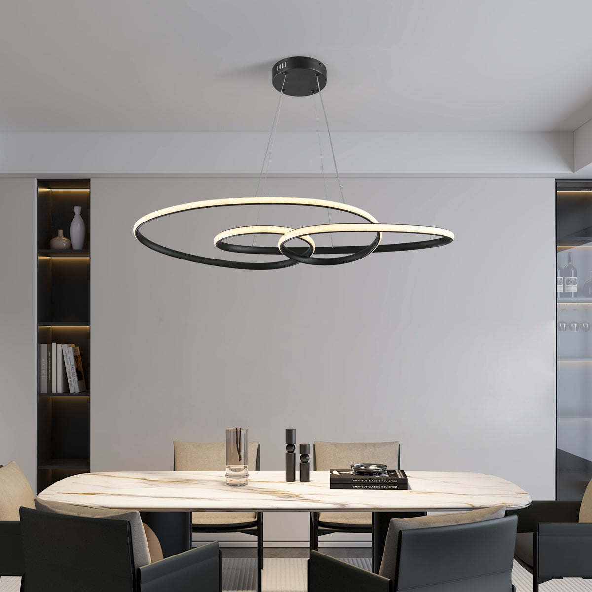 CIRKEL dimbare LED hanglamp met drie ringen