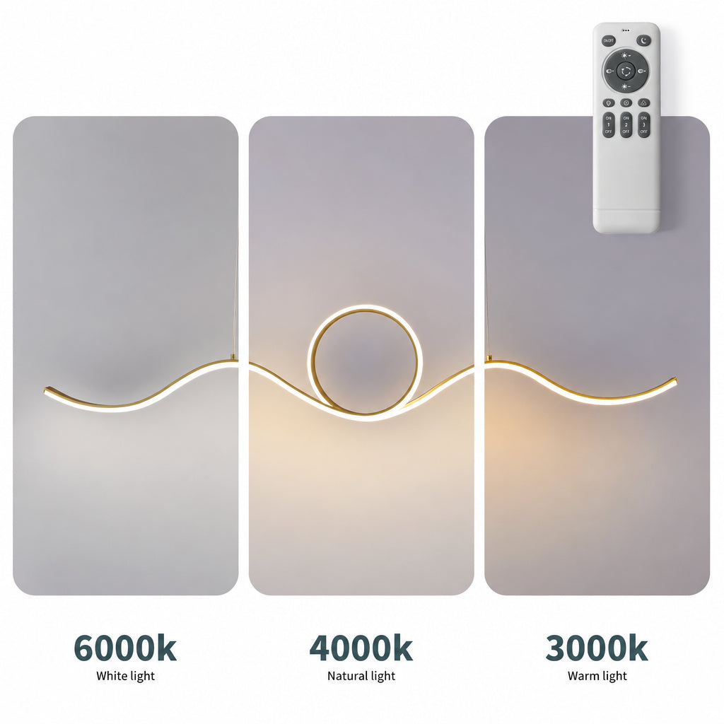 LUS dimbare LED hanglamp met goudkleurige lichtlijn