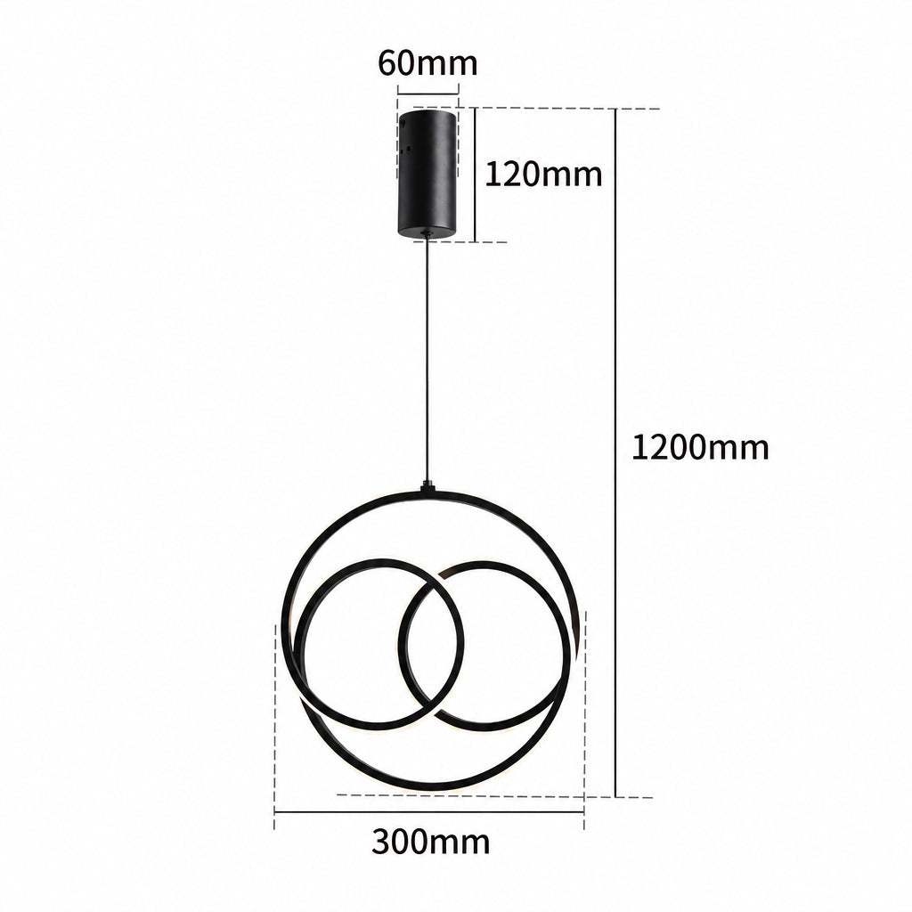 NEXO hanglamp met drie verweven ringen