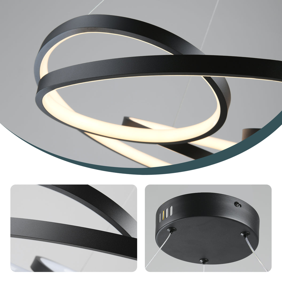 NOVA moderne zwarte LED-hanglamp