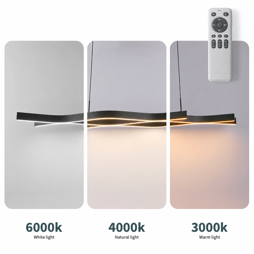 VEYA dimbare LED hanglamp met golvende lichtlijnen