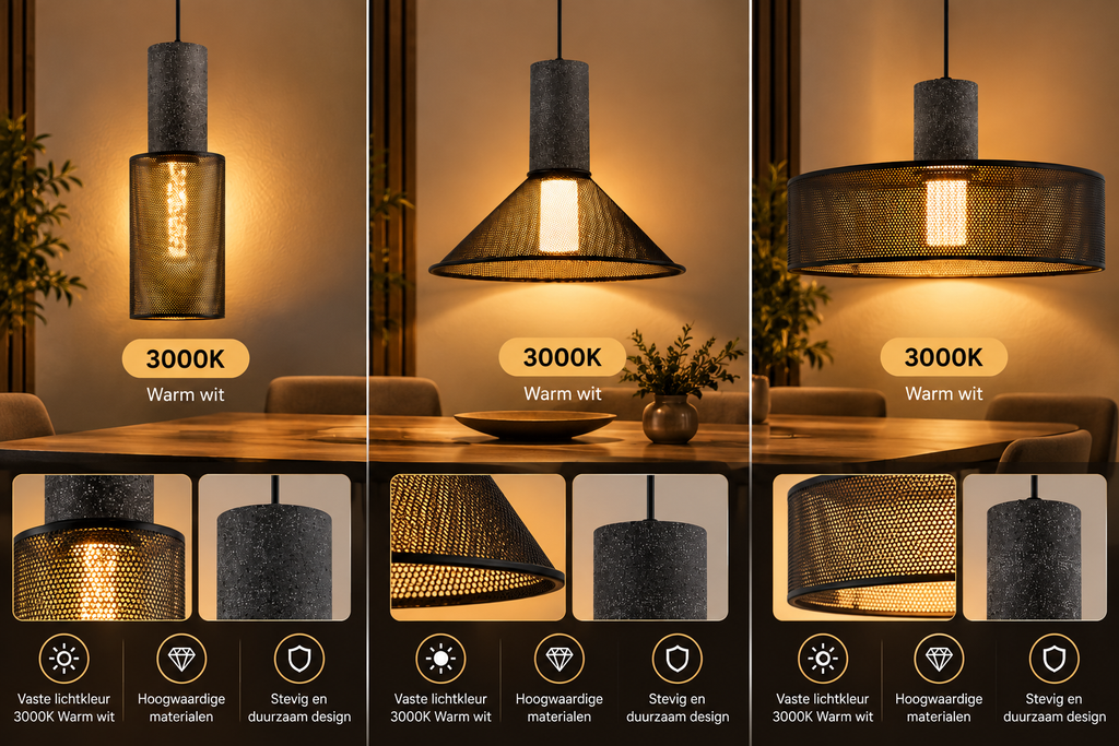 TRITON  moderne hanglamp in drie kapvormen