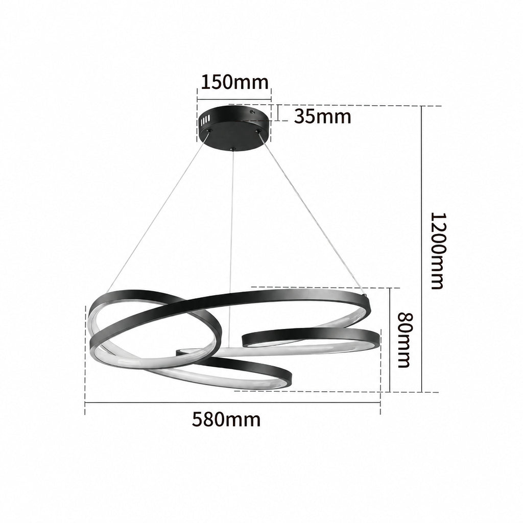 NOVA moderne zwarte LED-hanglamp