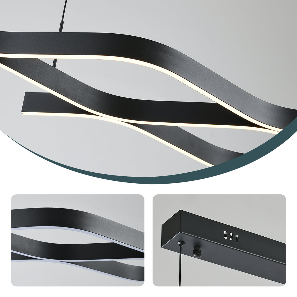 VEYA dimbare LED hanglamp met golvende lichtlijnen