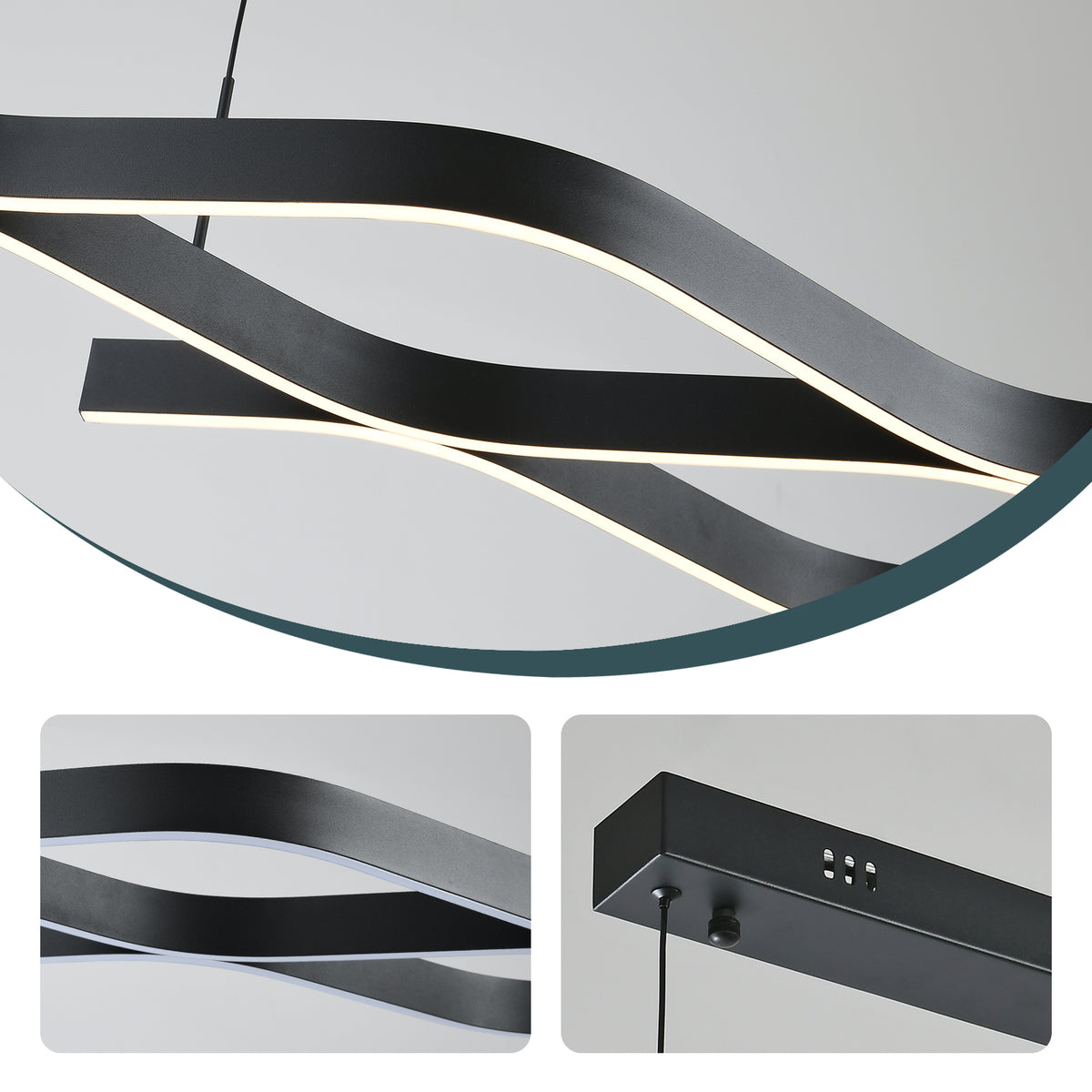 VEYA dimbare LED hanglamp met golvende lichtlijnen