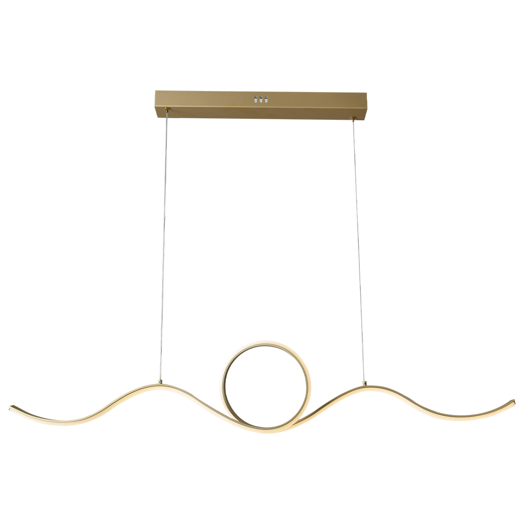 LUS dimbare LED hanglamp met goudkleurige lichtlijn