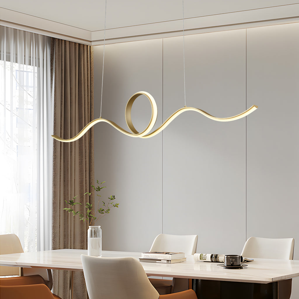 LUS dimbare LED hanglamp met goudkleurige lichtlijn