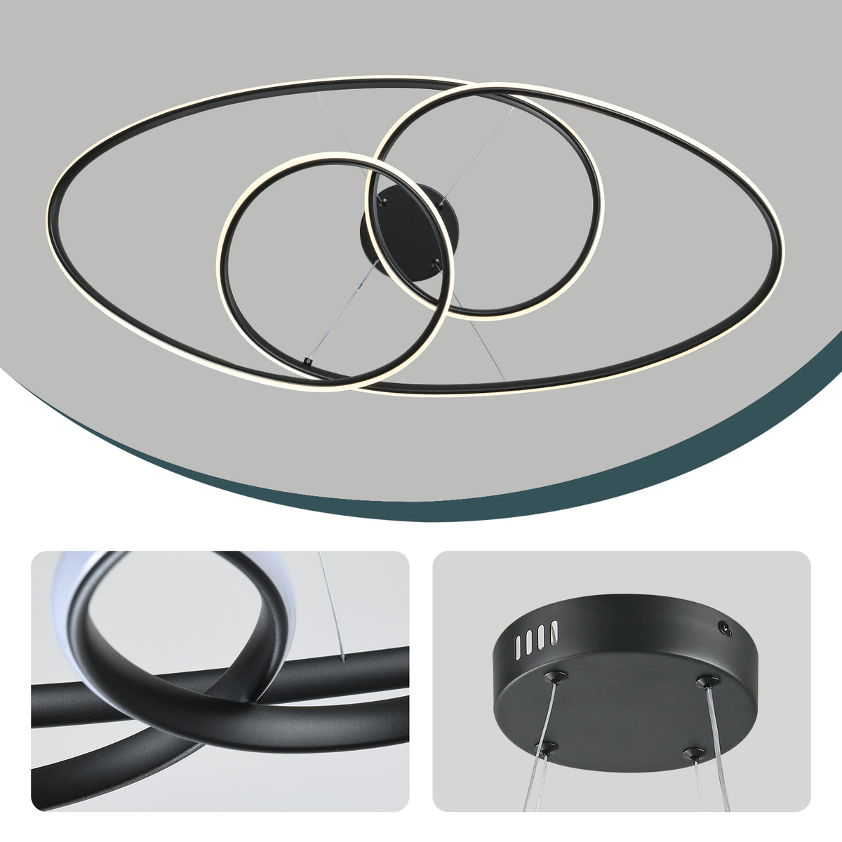 CIRKEL dimbare LED hanglamp met drie ringen