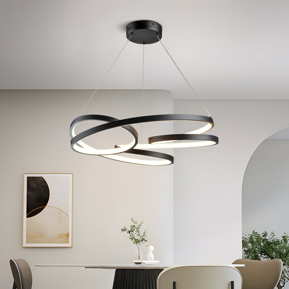 NOVA moderne zwarte LED-hanglamp