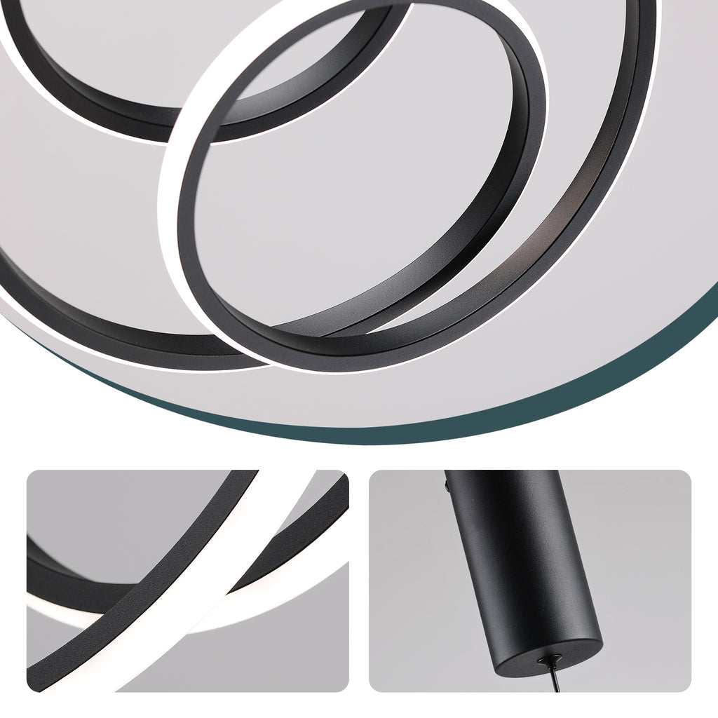 NEXO hanglamp met drie verweven ringen