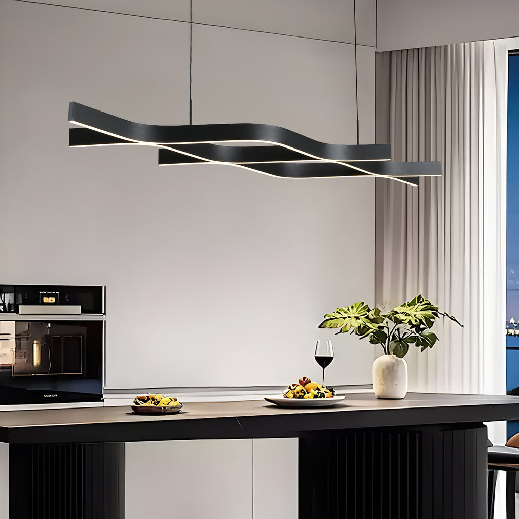VEYA dimbare LED hanglamp met golvende lichtlijnen