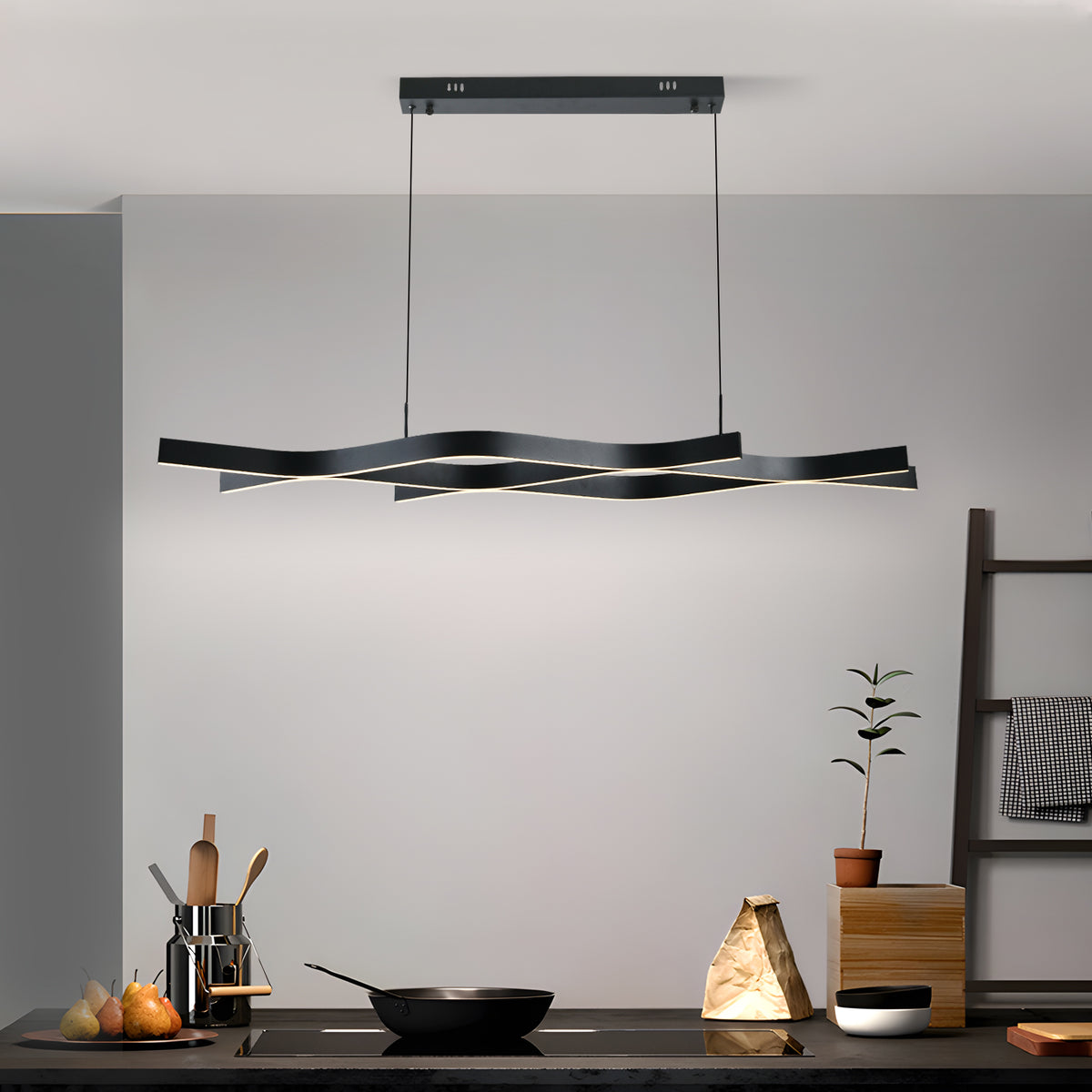 VEYA dimbare LED hanglamp met golvende lichtlijnen