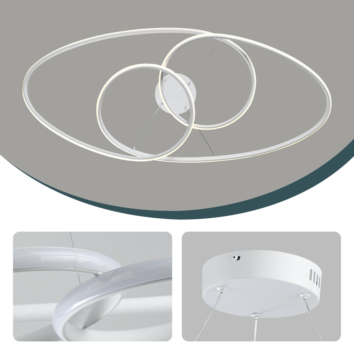 CIRKEL dimbare LED hanglamp met drie ringen