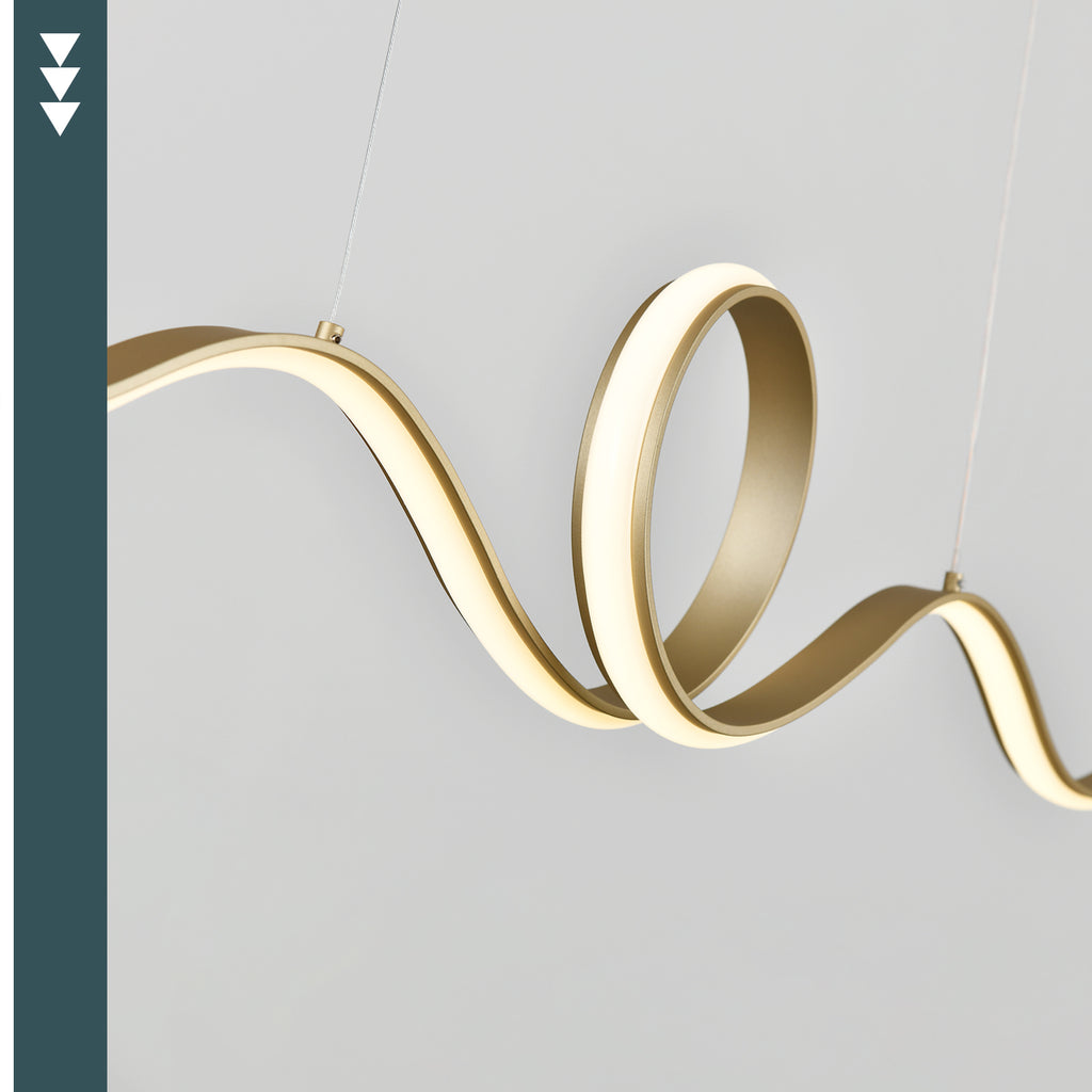LUS dimbare LED hanglamp met goudkleurige lichtlijn